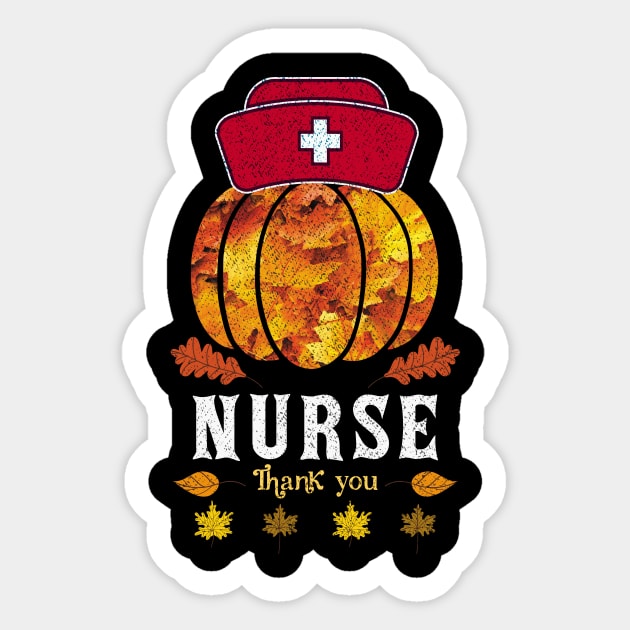 Autumn Fall Outfit Nurse Thank you, Pumpkin design Sticker by loveshop